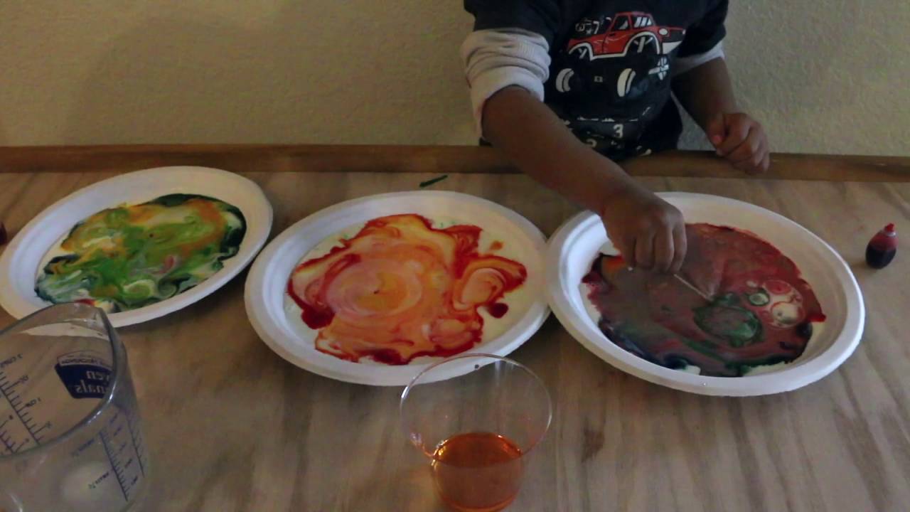 TROY'S COLOR MAGIC! Milk, Dish Soap and Food Coloring Experiment - YouTube