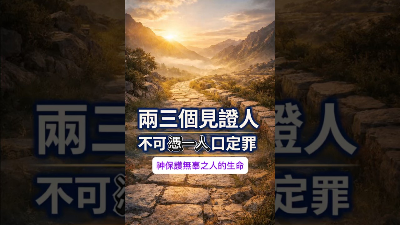 【申17:6】兩三個見證人｜神設立公義審判保護無辜之血#聖經真理#神的公義#申命記shorts - YouTube