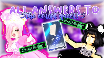 *SCRIPT QUEST ANSWERS!* ALL ANSWERS TO THE ROYALE HIGH NEW YEARS SCRIPT QUEST!🌸🖤Princess and Mochi