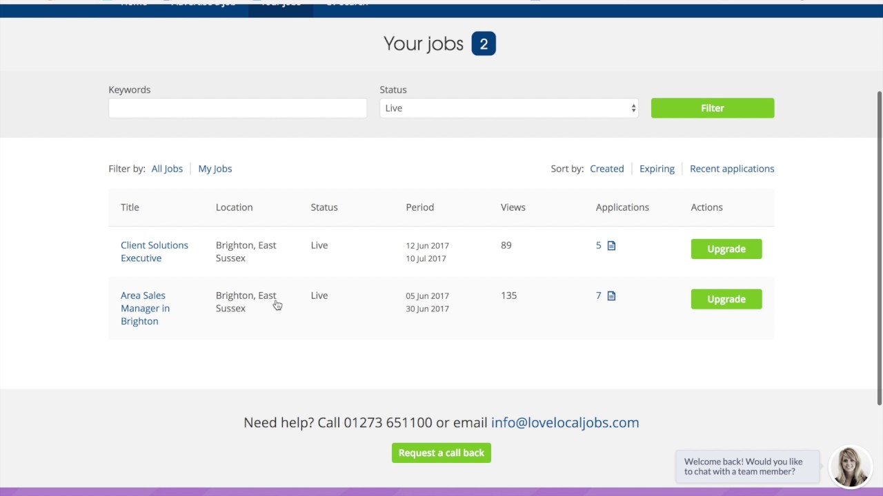 How to upgrade your job on LoveLocalJobs.com