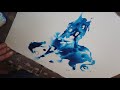 Cheval encre bleue