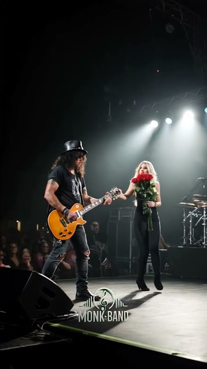 beautiful woman with a bunch of roses #slash #gunsnroses #gnr #monkband