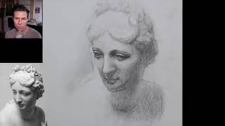 Crouching Venus pencil drawing