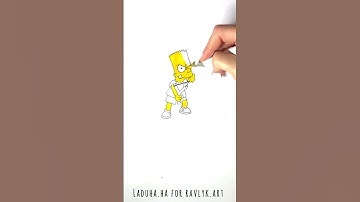 🍩😂 Bart from The Simpsons ▶️🔴 Cartoon Drawing🎨 #shorts #drawing #RavlykArt