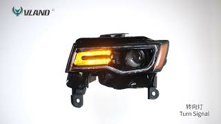 14 22 Jeep Grand Cherokee WK2 Vland Headlights Black Version