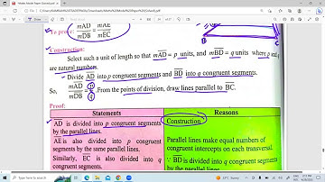 Chap 24 X class: Theorem 24.1 ( A line parallel to 1 side of a triangleintrsecting the other 2 sides