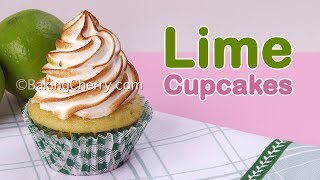 LIME CUPCAKES WITH LIME CURD FILLING AND SWISS MERINGUE FROSTING | Dessert | Recipe | Baking Cherry