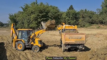 Jcb Machine loading dirt in heavy Tipper @roadtrendmachinework
