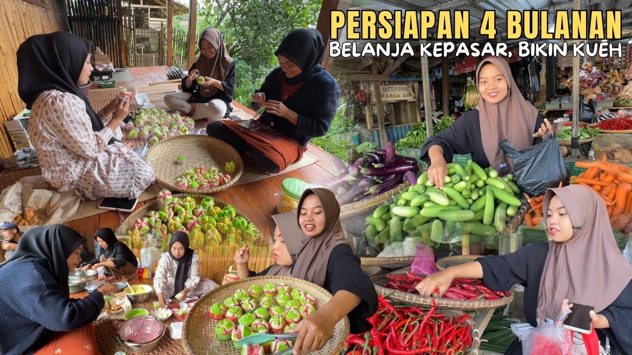 PERSIAPAN 4'BULANAN DIDESA | BELANJA KEPASAR & BIKIN KUEH