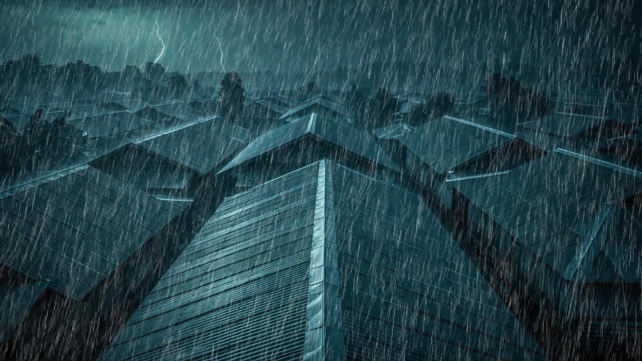 No Ads Rain Sounds for Sleeping - ASMR Intense Heavy Rain On Tin Roof for Deep Sleep Reset