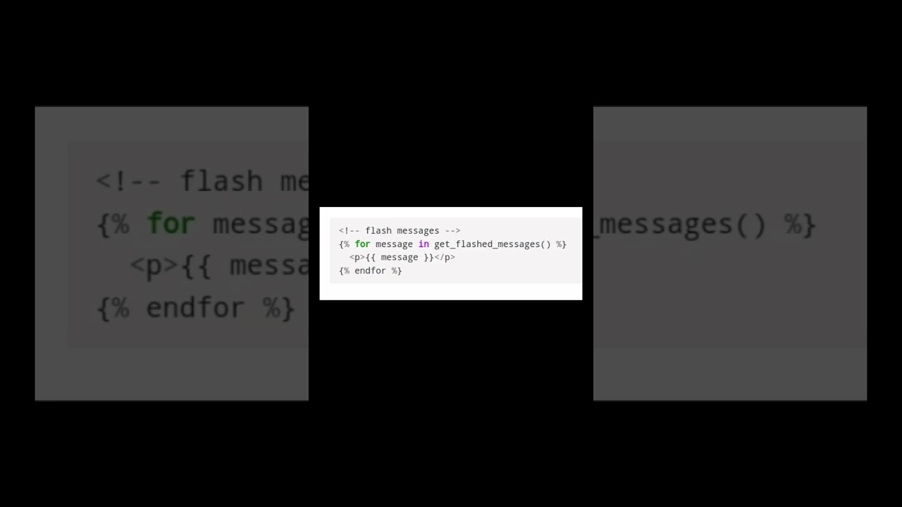 Flask Message Flashing - get_flashed_messages() #developer #programming #code #flask #python