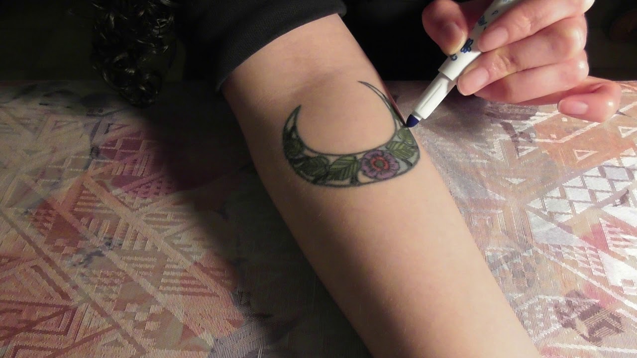 Colouring my tattoo - ASMR soft spoken with whispers