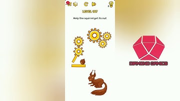 Brain Blow Level 187 help the squirrel get its nut