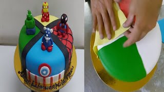 Beautiful birthday cake design baby superheros mnc