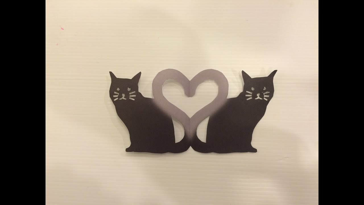 Paper Cutout Cat 切り絵 ねこ おりがみ Origami Youtube