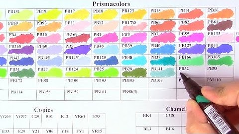 CHARTS FOR MY PRISMACOLORS, COPICS, & CHAMELEON MARKERS