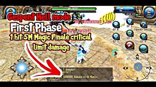 1Hit Magic Finale 5M Dmg Phase 1 Gespent Hell Mode Lv225 Toram Online