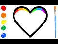 Rainbow Heart Drawing and Coloring / Learn Shapes, Colors For Kids and Toddlers  / Рисуем сердце