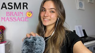 ASMR Fluffy Brain Massage 😴 (tongue clicking, brushing your face, hand movements)