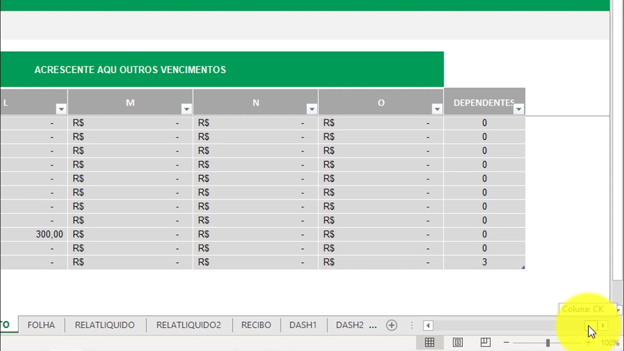 Planilha de Folha de Pagamento Completa em Excel - Atualização