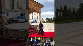 Во Дворце Нации Мирзиёева встретили с почетным караулом и залпом из пушек