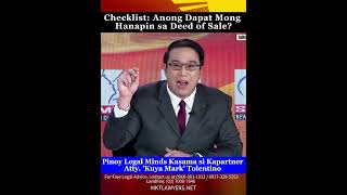 Checklist: Anong Dapat Mong Hanapin sa Deed of Sale?
