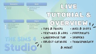 Sims 4 Studio Tutorial, Overview, and Live Q&A