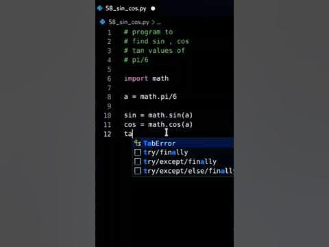 Python Program To Find Sin , Cos And Tan Of Pi/6 | Trigonometric ...