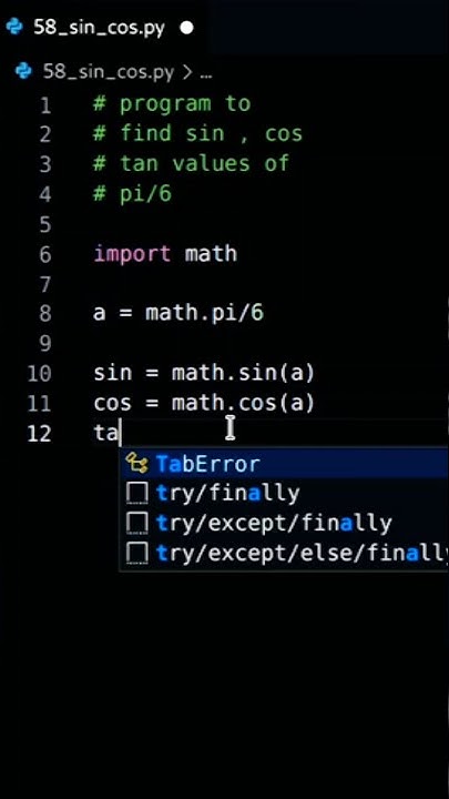 Python Program To Find Sin , Cos And Tan Of Pi/6 | Trigonometric ...