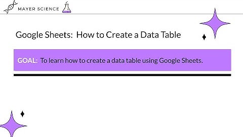 Google Sheets:  How to Create a Data Table
