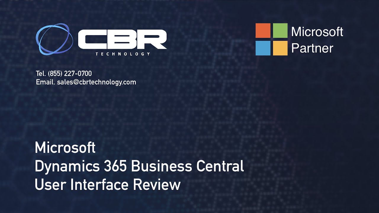 Microsoft Dynamics 365 Business Central User Interface Review - YouTube