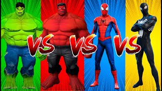 SUPERHEROES COLOR DANCE CHALLENGE Hulk vs Red Hulk vs Spider-Man vs Black Spider-Man