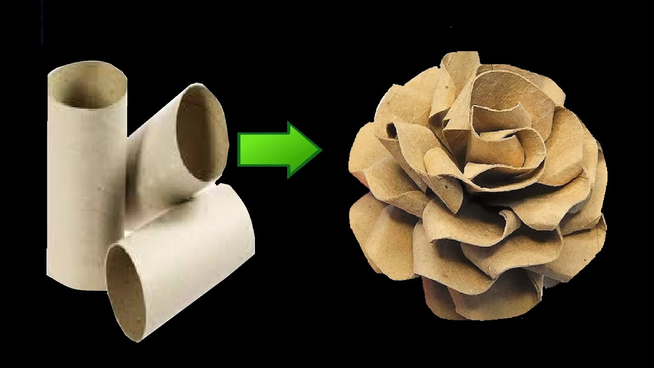 Rosa feita com Rolo de Papel Higiênico. Rose made from a Toilet Paper Roll