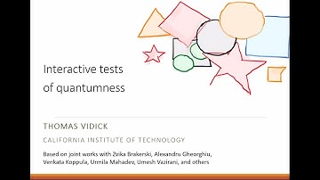 "Testing quantum systems in the high-complexity regime", presented by Thomas Vidick, CalTech