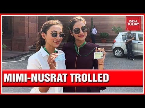 TMC MPs Mimi Chakraborty, Nusrat Jahan Trolled For Posing At Parliament