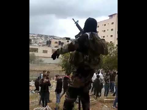 استنفار مسلحين من عشيرة الزكارنة خاصة قباطية عامة اثناء تشييع جثمان المغدور صلاح