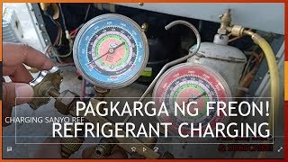 Recharging a refrigerant on your refrigerator, Sanyo Two door, tagalog/ Pagkarga ng Freon