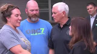 Vice President Mike Pence tours flooding damage in Tulsa County