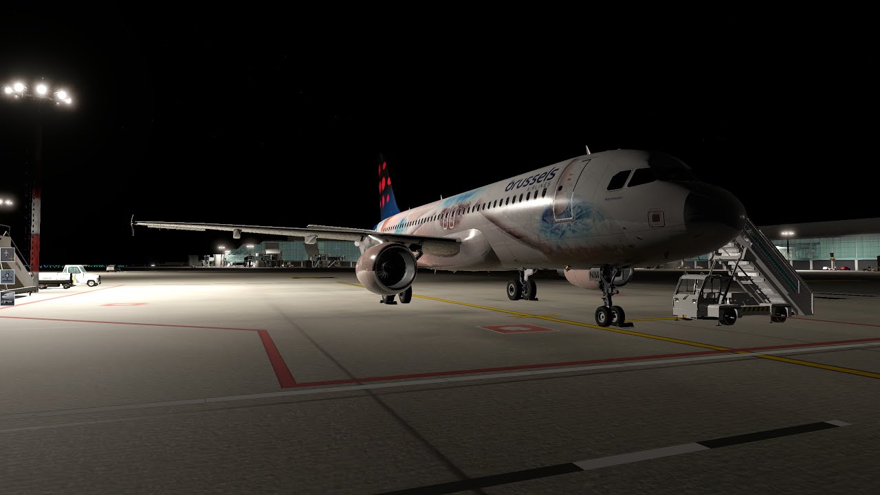Ferry flight from Barcelona to Brussels / Brussels Airlines / Toliss A320