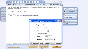 Chapter 7 confidence interval proportion statcrunch
