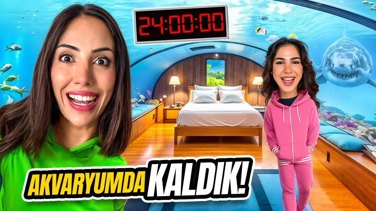 GECE GİZLİCE DEV AKVARYUMDA KALMAK !! Yağmur Eroğlu