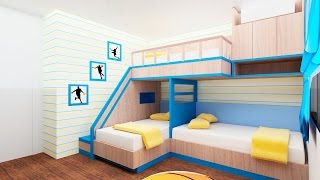 Bunk beds are all about combining a fun, playful vibe with space-saving solutions that help maximize available room. Modern bunk 