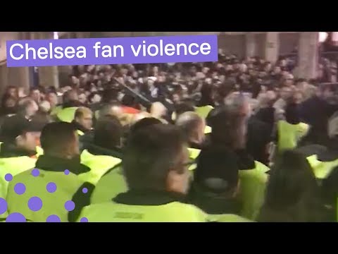 Chelsea Fans Get in Trouble with Security in Barcelona