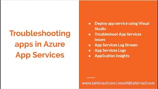 Troubleshooting apps in Azure App Services