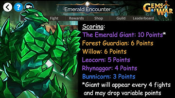 Gems of War - Emerald Encounter World Event Teams for the Week of September 12, 2022