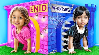Goede Wednesday VS Slechte Enid! Tiny House Extreme Makeover!