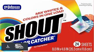 Shout Color Catcher Sheets for Laundry Allow Mixed Washes Prevent Color Runs