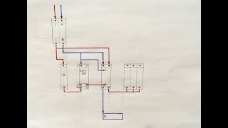 Схема подключения реле задержки времени Hager EZN001 + контактор. Электрик Киев. Сборка электрощита.