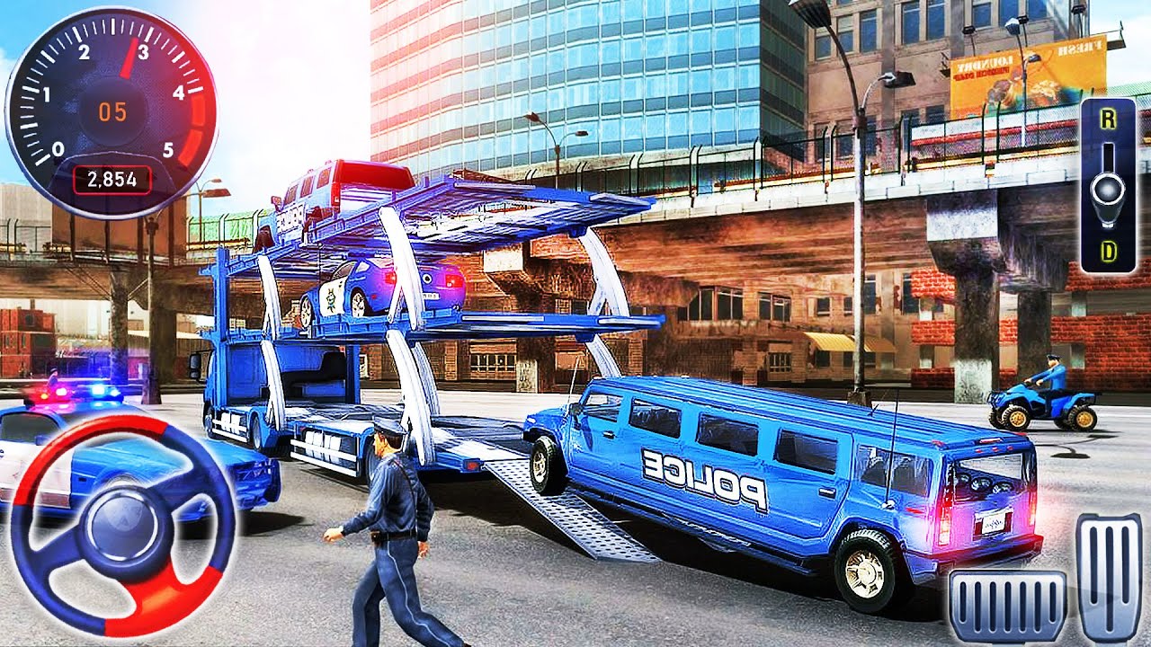 US Police Hummer Car Driver Simulator - Quad Bike Transport Driving - Android GamePlay