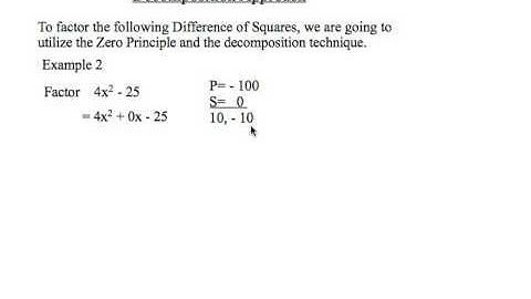 mathcast 014 - Using Algebraic Patterning to Factor a Difference of Squares